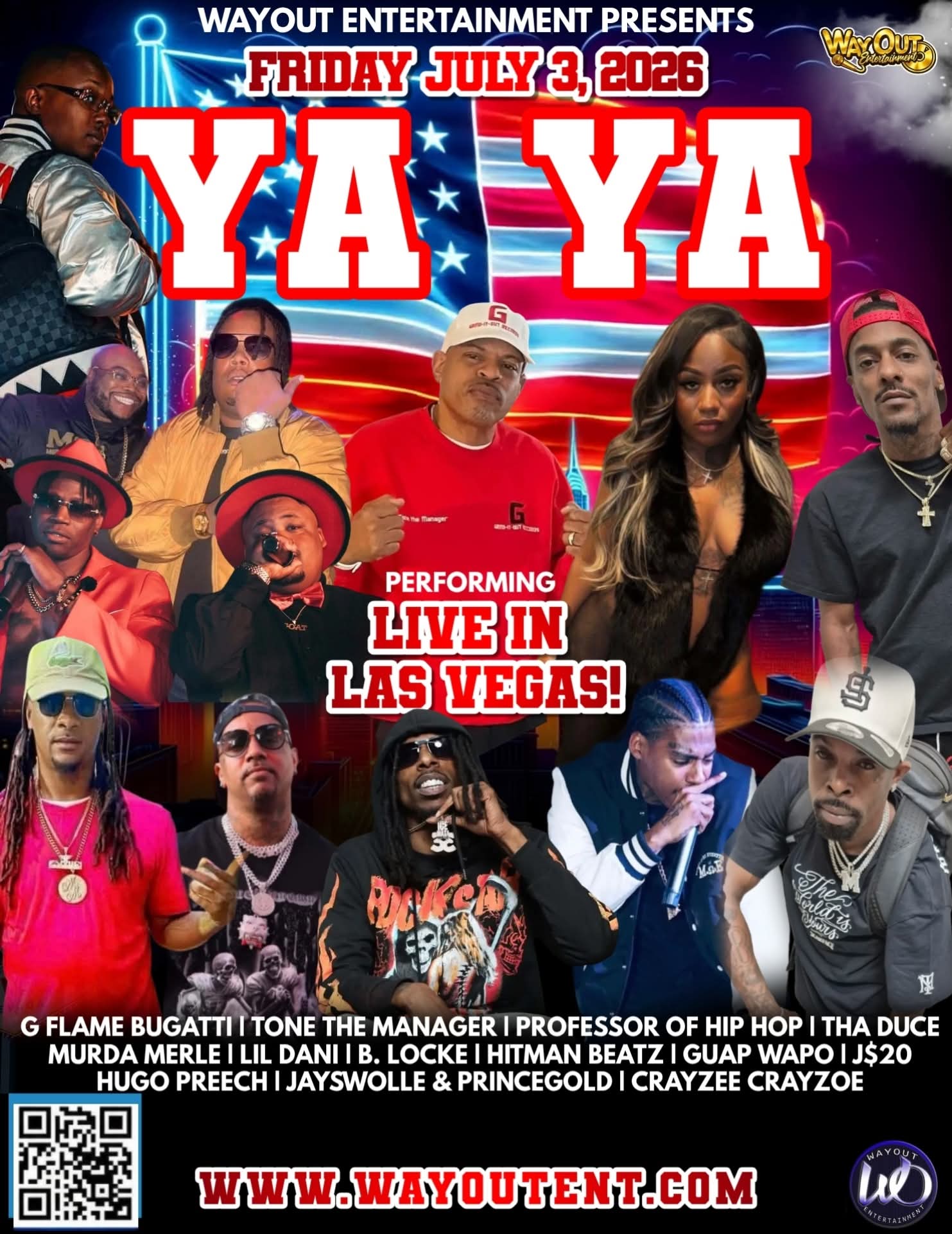 YaYa Weekend performing artists lineup - Live in Las Vegas